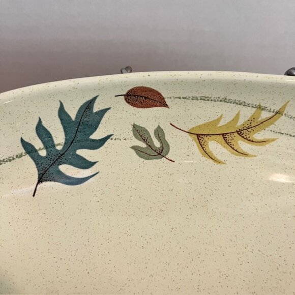 2 Pc Franciscan Autumn Leaves Divided Serving Dish & Oval Relish Tray - Picture 8 of 10